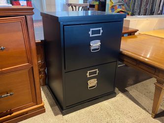 Black & Silver 2-Drawer Office Cabinet