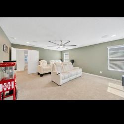 Theater Room Chairs-All White Leather