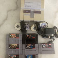 Super Nintendo With All 3 Donkey Kong Country, Super Mario World And More!