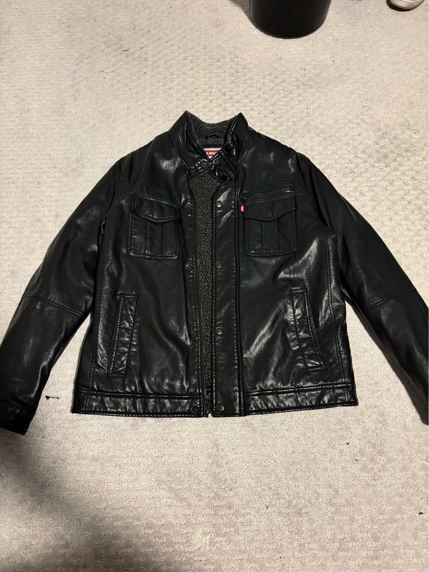 Vintage Levi’s Sherpa lined faux leather trucker jacket
