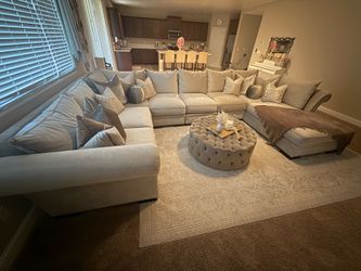 All feather down champagne, gold sectional