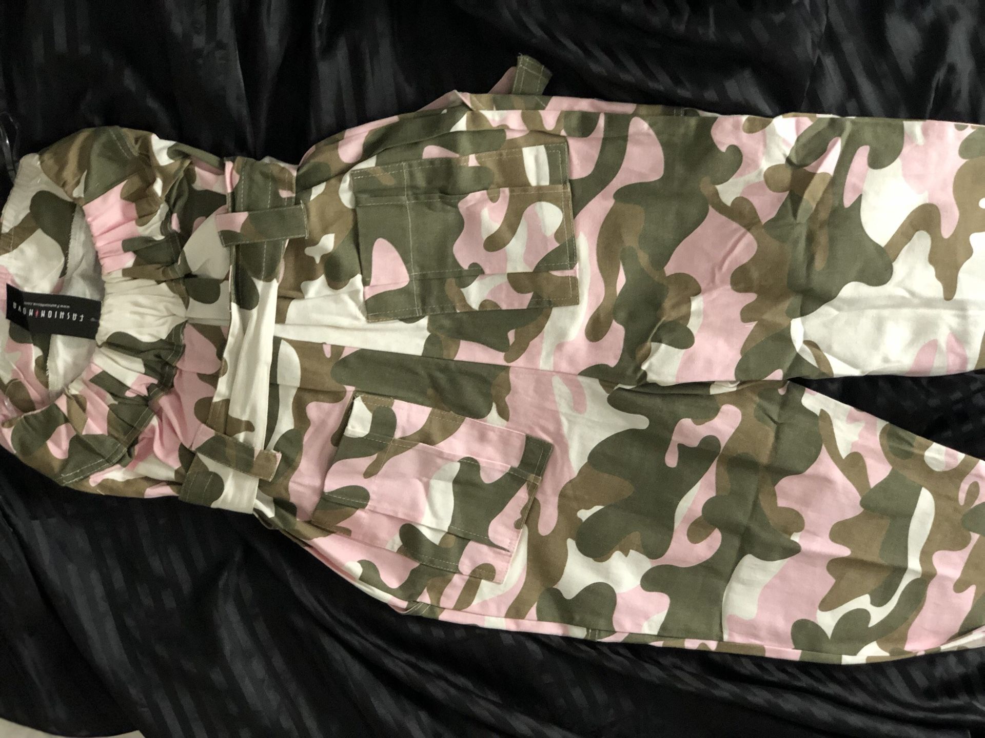 FashionNova camo jumpsuit