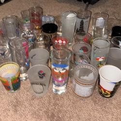 Large Assortment Of Shot Glasses
