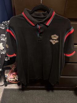 Black polo shirt