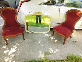 Victorian Chairs and French Provincial Mirror