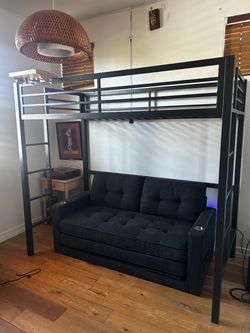 Twin loft bed with shelf