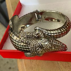 Pulsera Caña Stainless Cocodrilo Joyería Antigua 