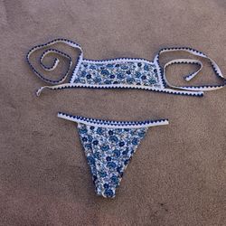 Blue Floral Bikini Set