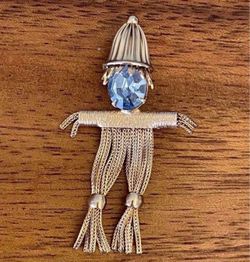 Vintage Scarecrow Brooch Pin