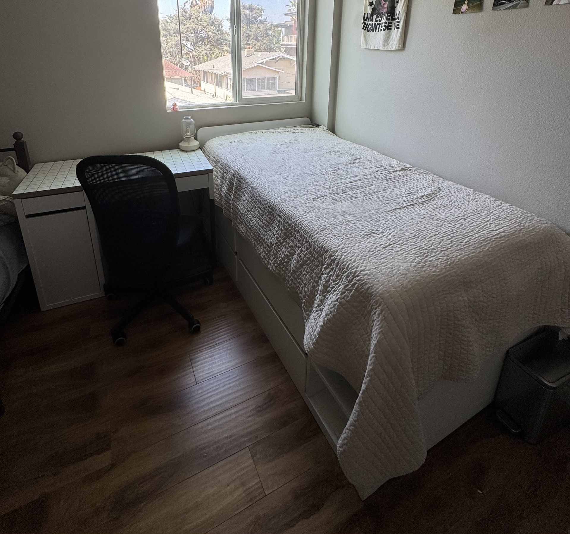 Twin Bed and Desk (Ikea)