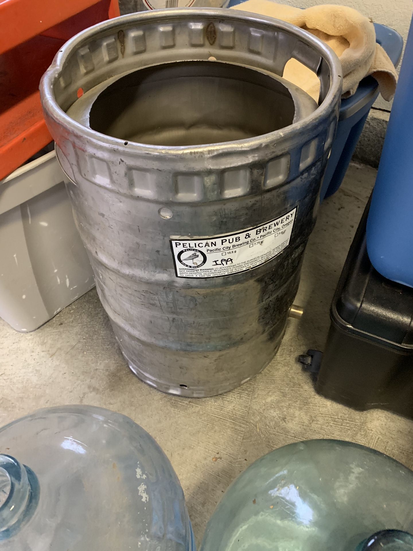 Home brew kettle, carboy, misc brew stuff