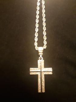Designer Cross rope chain with stones