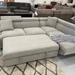 Foreman Sectional Sofa With Pull Out Sleeper 👉 Brand New 