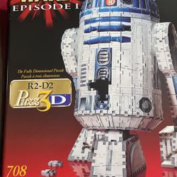 Star Wars Episode 1 Challenging R2-D2 Puzz3D Electronic 3D Puzzle 708 Pcs all pieces are there has been opened