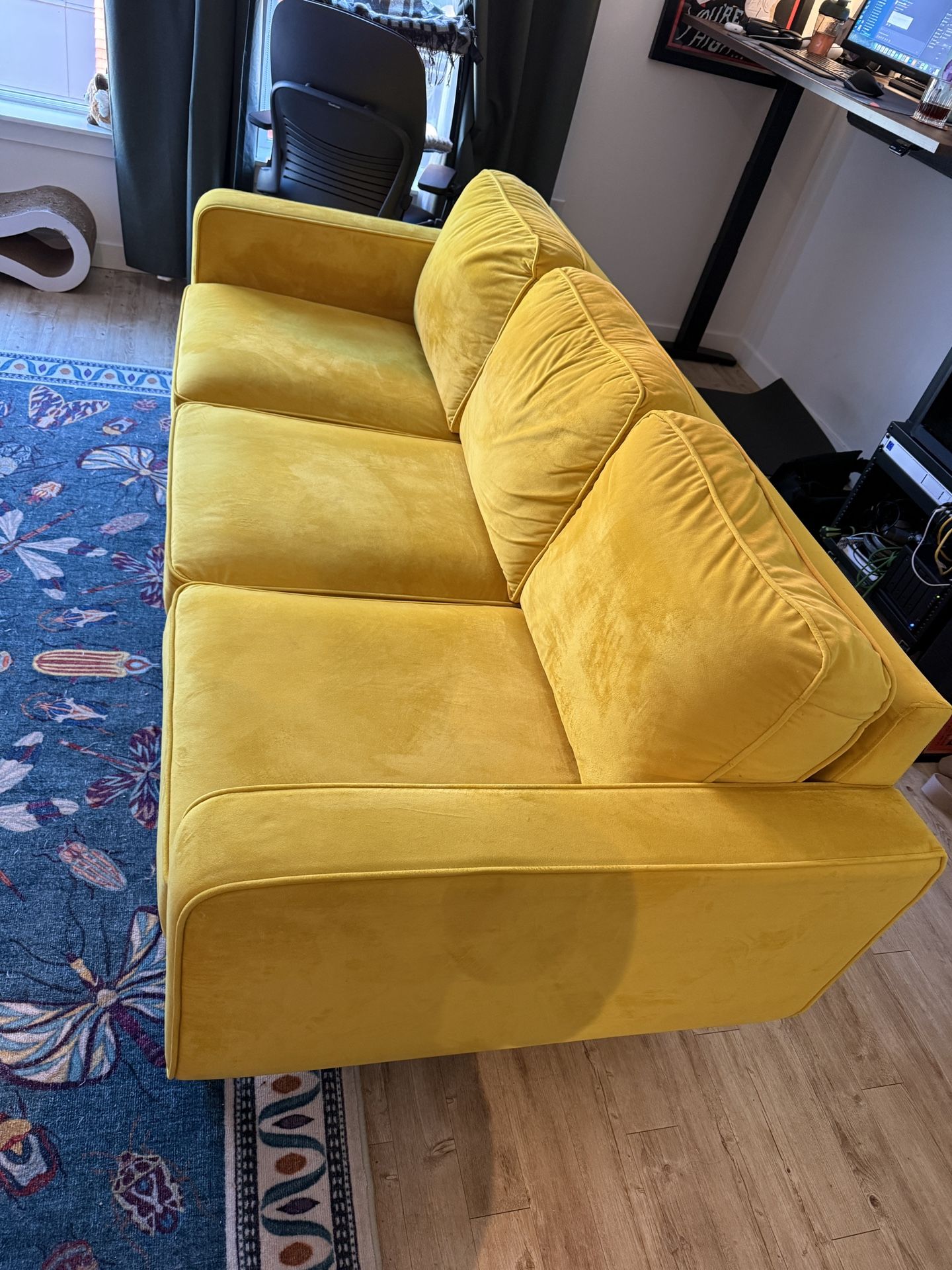 80” MCM Yellow Couch