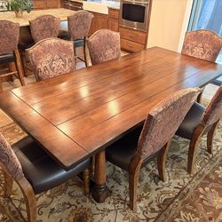 Dining room table, chairs, bar stools