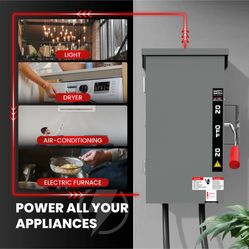 200A Manual Generator Transfer Switch,Heavy Duty 48000W General Double-Throw Saf