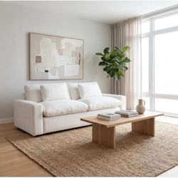 2025 NEW Beautiful Cream Convertible Futon Sleeper Sofa Bed Side Storage & USB Charging