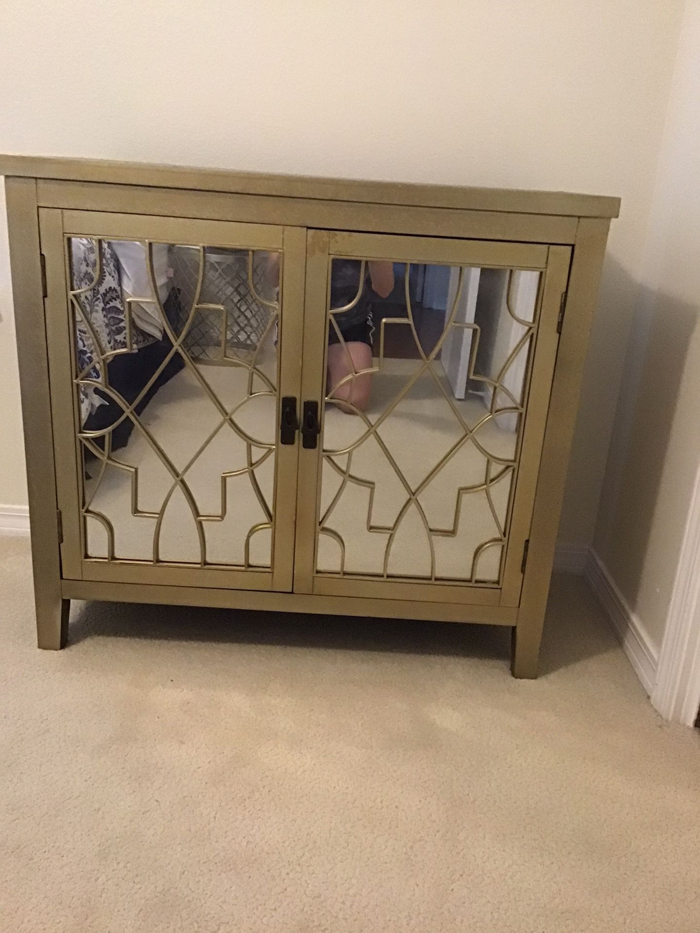 Gold Mirrored Cabinet