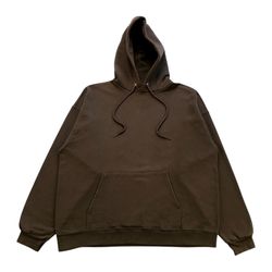 Vintage Hanes Blank Hoodie Mens Large L Brown Pullover Sweatshirt Solid Travis