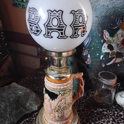 Vintage German Beer Stein Bar Globe Table Lamp Bar Stein Man Cave