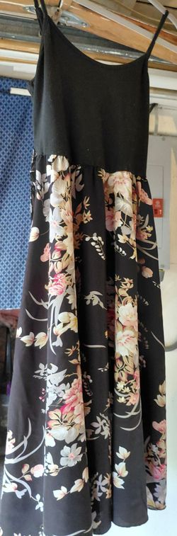 Black Floral Maxi Dress with Spaghetti Straps