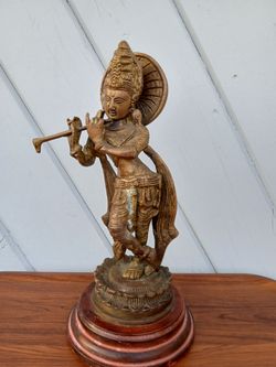 Vintage whole Bronze Krishna. Rare.