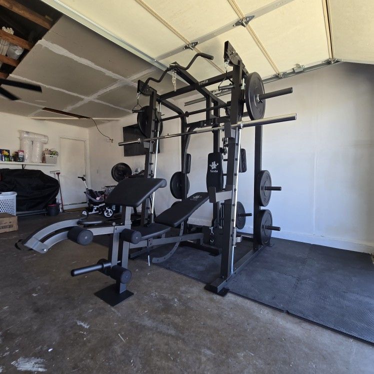 Smith Machine 2001 | Multi-Use Adj Bench | Gym Equipment | Fitness | Squat Rack | Excercise |🔴WEIGHTS AND BARBELL SOLD SEPARATELY 🔴 FREE DELIVERY 🚚