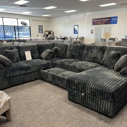 Dark Gray Sectional Pullout Set - $0 Down Financing Available 