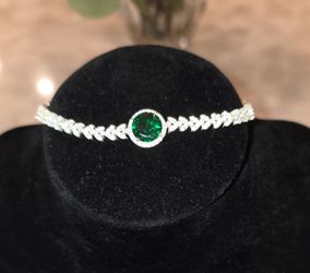 💚✨ 925 Sterling Silver Emerald-Inspired Bracelet ✨💚