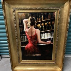 Lady At bar Large Picture