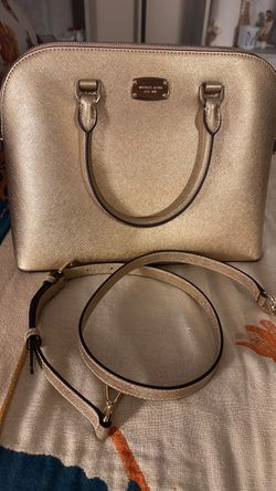 Michael Kors Gold Saffiano Leather Satchel