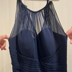 Formal Dress, Navy Blue Halter Maxi Dress, only used once