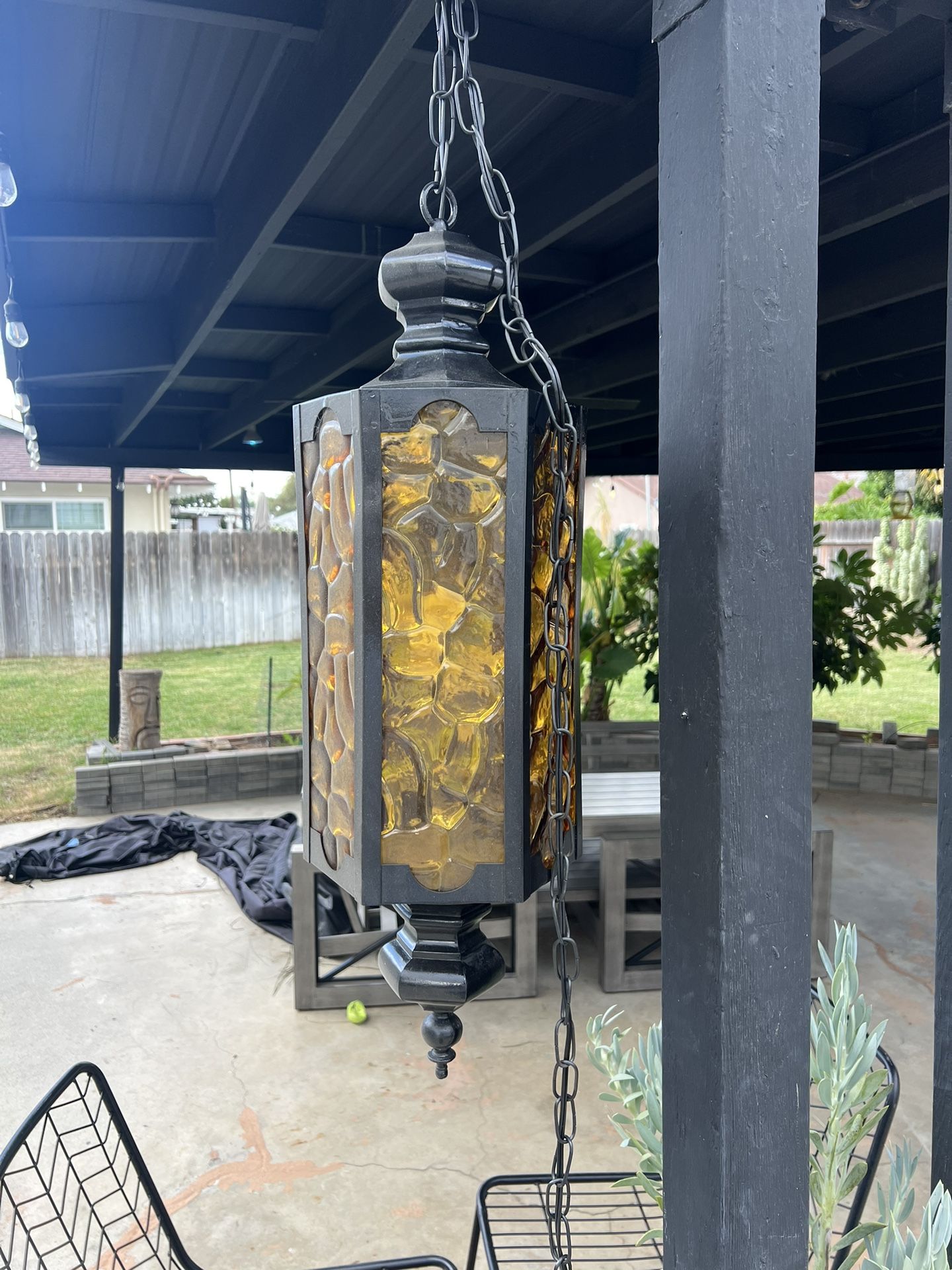 Vintage Mid Century Spanish Revival Swag Lamp