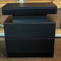 Black LIKIMIO Nightstand Set (2) – One Brand New! Modern & Stylish