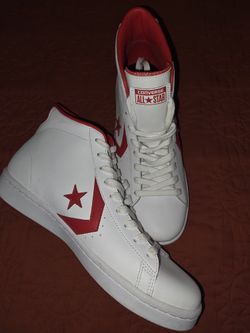 Converse Pro Leather High Top Sneakers White & Red (SIZE 12)