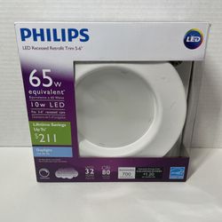 Philips LED Downlight 5-6" Retrofit 65W Equivalent 10W Dimmable Daylight 