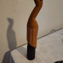 Hand Carved Wooden Bird. African Tribe. 10 Inches Tall