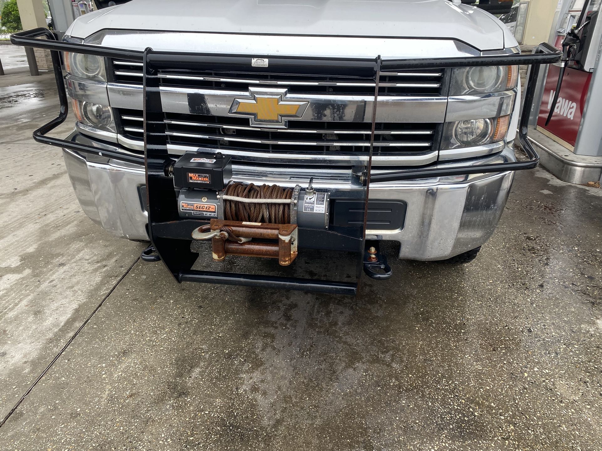 Truck Grille Guard Winch Combo
