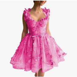 Butterfly Hot Pink Dress
