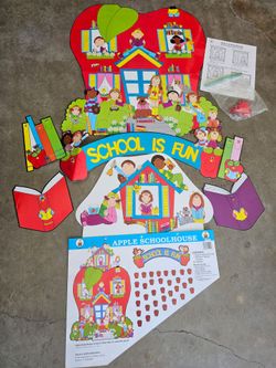 Classroom Decor Accents Bulletin Board Set/Carson Dellosa Apple 🍎 Schoolhouse _ School 🏫 is Fun