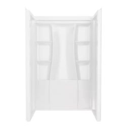 Delta Classic 500 48 in. W x 73.25 in. H x 34 in. D 3-Piece Direct-to-Stud Alcove Shower Surrounds in High Gloss White
