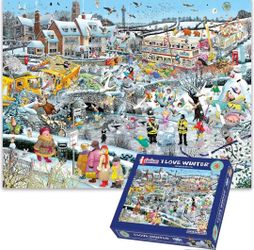 Mike Jupp Jigsaw Puzzles - I Love Winter - 1000 Piece Jigsaw Puzzle for Adults | Made in Britain | 66cm X 50cm 19.7x26 in
