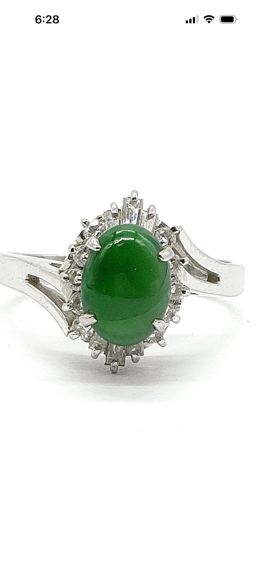 JADE DIAMOND PLATINUM RING