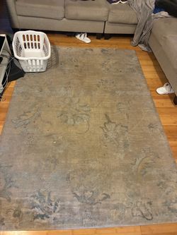 Large Gray Floral Area Rug