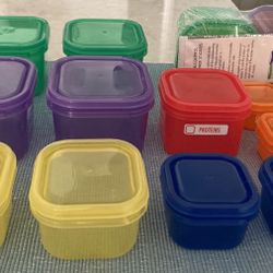 Portion Control BPA Free - 19 Microwaveable Food Containers with Lids, New