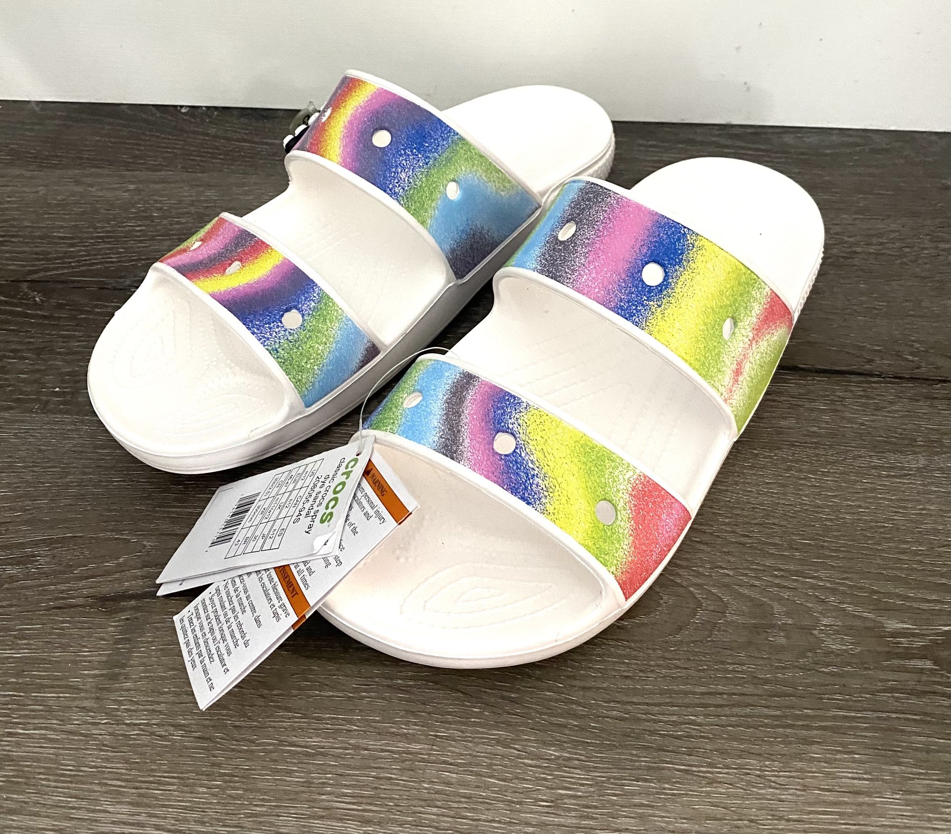 Crocs Men\'s Classic Solarized Slides Sandals Multicolor Size 13 Check out our arrival of Crocs clogs & slides available in  main image 3