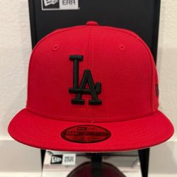 New Era 59Fifty LA Dodgers Fitted Hat Red available in 7 1/8, 1/4, and 3/8