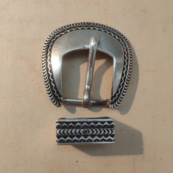 RDM Vintage Sterling Silver Belt Buckle and Hasp