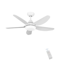 White Ceiling Fan 40 Inch LED Light Remote Control Dimmable Reversible 5 Blades